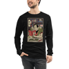 Samurai Reading Books Library Ukiyo-e Unisex Long Sleeve Tee