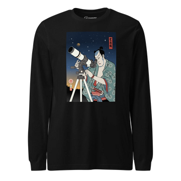 Samurai Astronomy Telescope Ukiyo-e Unisex Long Sleeve Tee