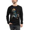 Samurai Fishing 4 Ukiyo-e Unisex Long Sleeve Tee