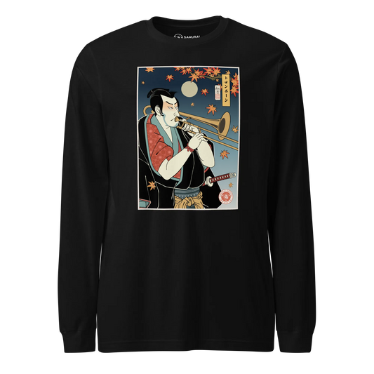 Trombone Samurai Music Ukiyo-e Unisex Long Sleeve Tee