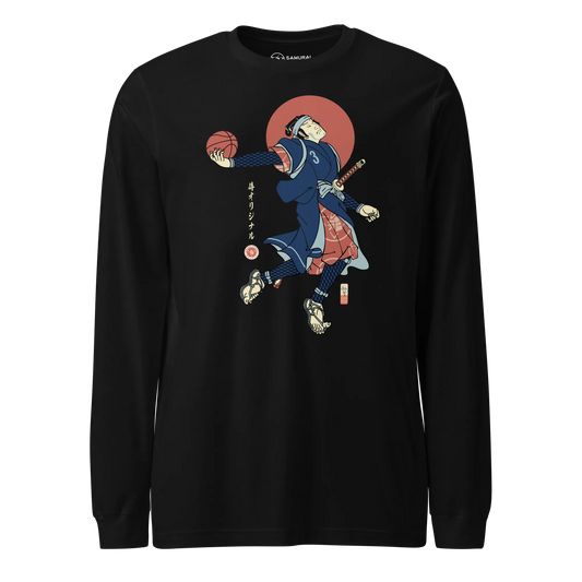 Samurai Basketball Player 4 Sport Ukiyo-e Unisex Long Sleeve Tee