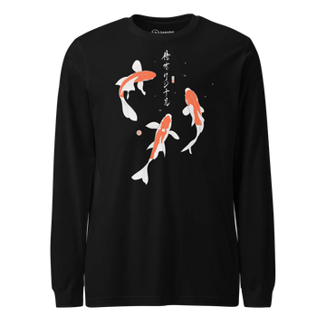 Koi Fish Japanese Ukiyo-e Unisex Long Sleeve Tee 2