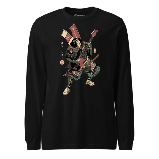 Samurai Bassist Player 7 Music Ukiyo-e Unisex Long Sleeve Tee