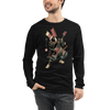 Samurai Bassist Player 7 Music Ukiyo-e Unisex Long Sleeve Tee