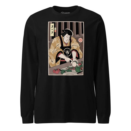 Samurai Chef 2 Cook Dish Ukiyo-e Unisex Long Sleeve Tee