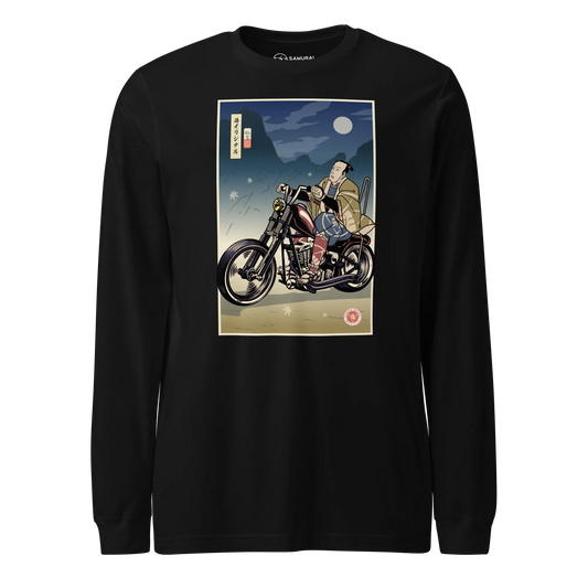 Samurai Chopper Motorcycle Ukiyo-e Unisex Long Sleeve Tee