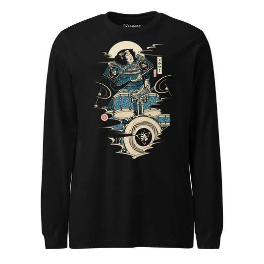 Samurai Drummer 6 Percussion Music Ukiyo-e Unisex Long Sleeve Tee