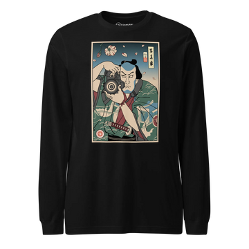 Samurai Photographer 5 Camera Ukiyo-e Unisex Long Sleeve Tee