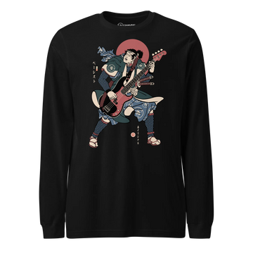 Samurai Bassist Player 4 Music Ukiyo-e Unisex Long Sleeve Tee