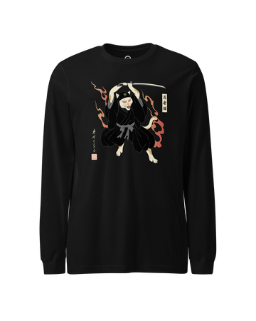 Cat Ninja Japanese Ukiyo-e Unisex Long Sleeve Tee