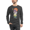 Halloween Samurai Skeleton Japanese Ukiyo-e Unisex Long Sleeve Tee -