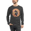 Halloween Skeleton Play Guitar Japanese Ukiyo-e Unisex Long Sleeve Tee -