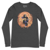 Halloween Skeleton Play Guitar Japanese Ukiyo-e Unisex Long Sleeve Tee - Dark Grey Heather / S