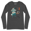 Samurai Beer and BBQ Japanese Ukiyo-e Unisex Long Sleeve Tee - Dark Grey Heather / S