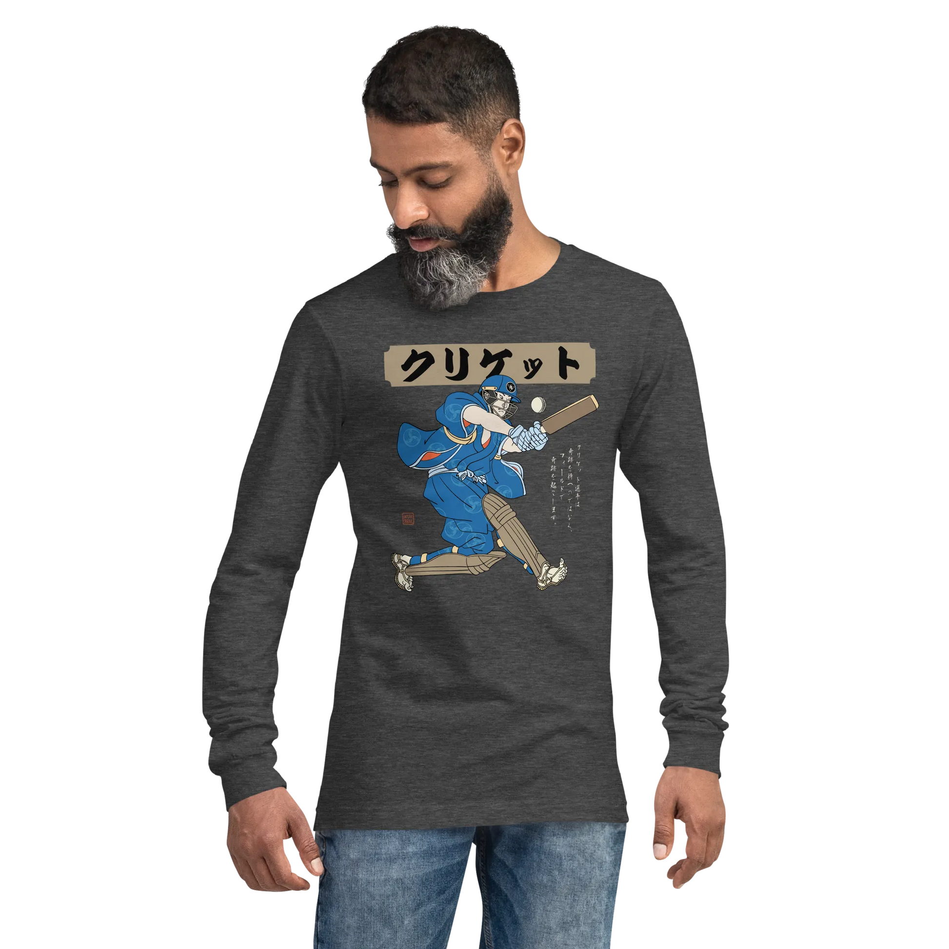 Samurai Cricket Japanese Ukiyo-e Unisex Long Sleeve Tee - Samurai Original