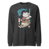 Samurai Cat Love Fish 2 Ukiyo-e Funny Unisex Long Sleeve Tee