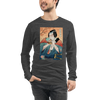 Samurai & Burger Fast Food Japanese Ukiyo-e Unisex Long Sleeve Tee