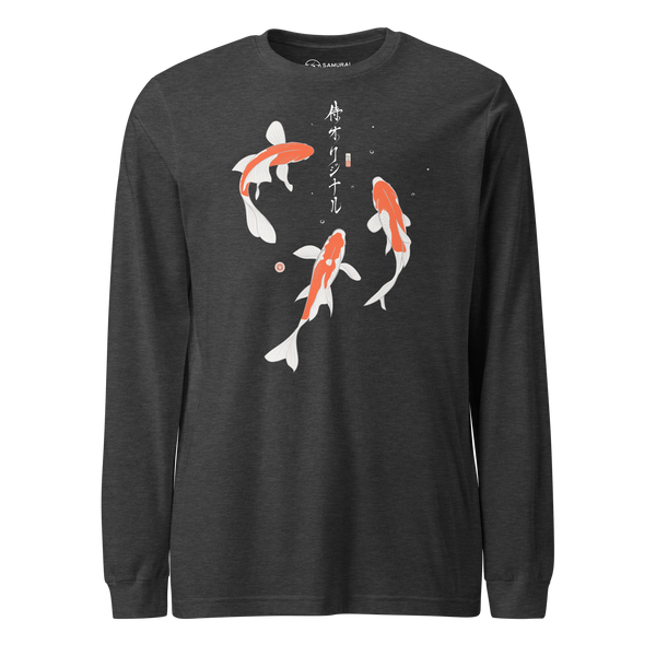 Koi Fish Japanese Ukiyo-e Unisex Long Sleeve Tee 2