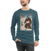 Samurai Hunts Sasquatch Japanese Ukiyo-e Unisex Long Sleeve Tee -