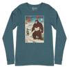 Samurai Hunts Sasquatch Japanese Ukiyo-e Unisex Long Sleeve Tee - Heather Deep Teal / S