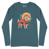 Golden Retriever Japanese Ukiyo-e Unisex Long Sleeve Tee - Heather Deep Teal / S