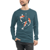 Koi Fish Japanese Ukiyo-e Unisex Long Sleeve Tee 2