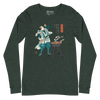 Samurai Beer and BBQ Japanese Ukiyo-e Unisex Long Sleeve Tee - Heather Forest / S