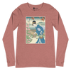 Geisha Gardening Japanese Ukiyo-e Unisex Long Sleeve Tee 3 - Heather Mauve / S