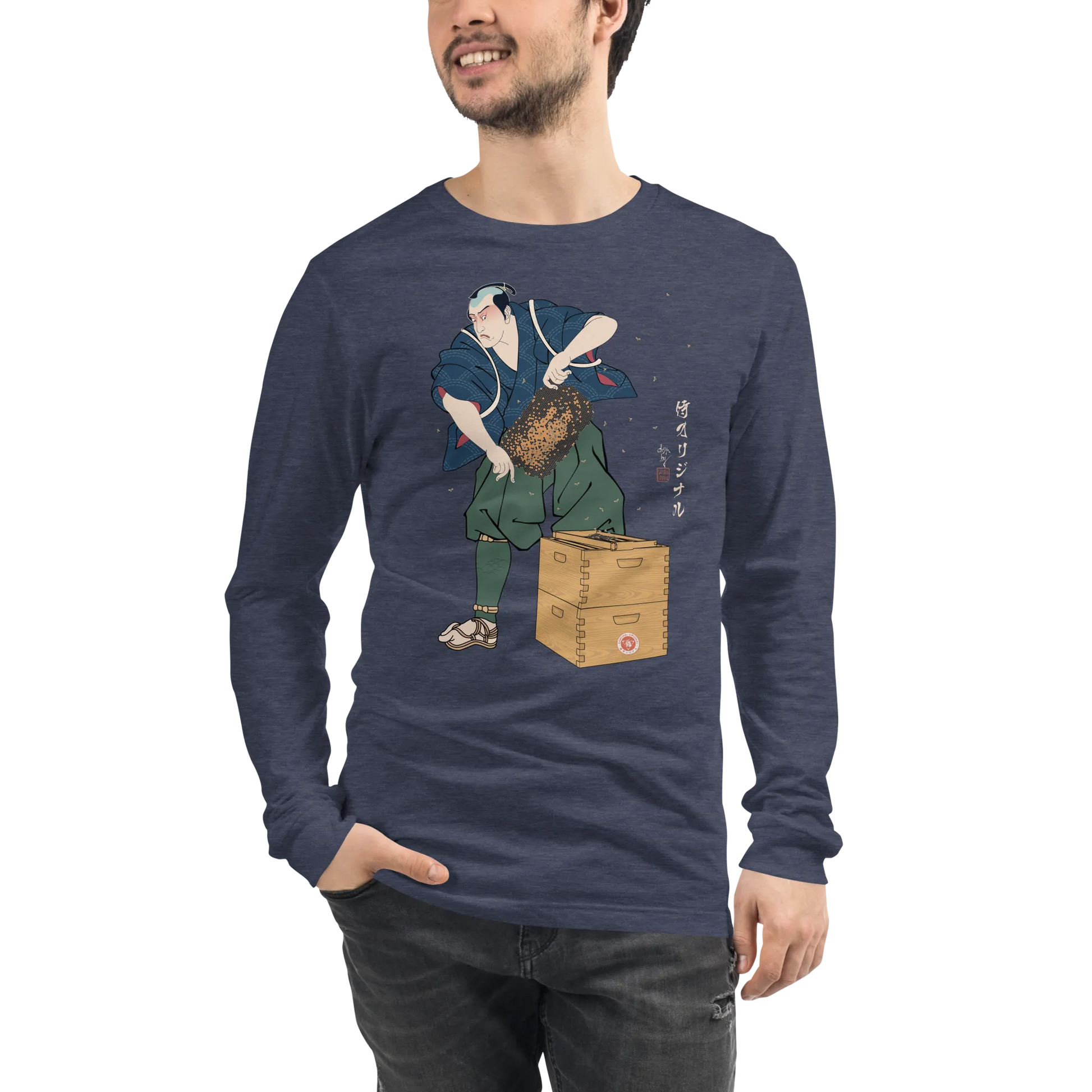 Samurai Beekeepers Ukiyo-e Unisex Long Sleeve Tee -