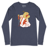 Halloween Pumpkin Japanese Ukiyo-e Unisex Long Sleeve Tee - Heather Navy / S