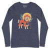 Golden Retriever Japanese Ukiyo-e Unisex Long Sleeve Tee - Heather Navy / S