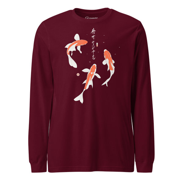 Koi Fish Japanese Ukiyo-e Unisex Long Sleeve Tee 2