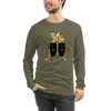 Samurai Playing the Conga Drums Ukiyo-e Unisex Long Sleeve Tee