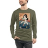 Samurai & Burger Fast Food Japanese Ukiyo-e Unisex Long Sleeve Tee