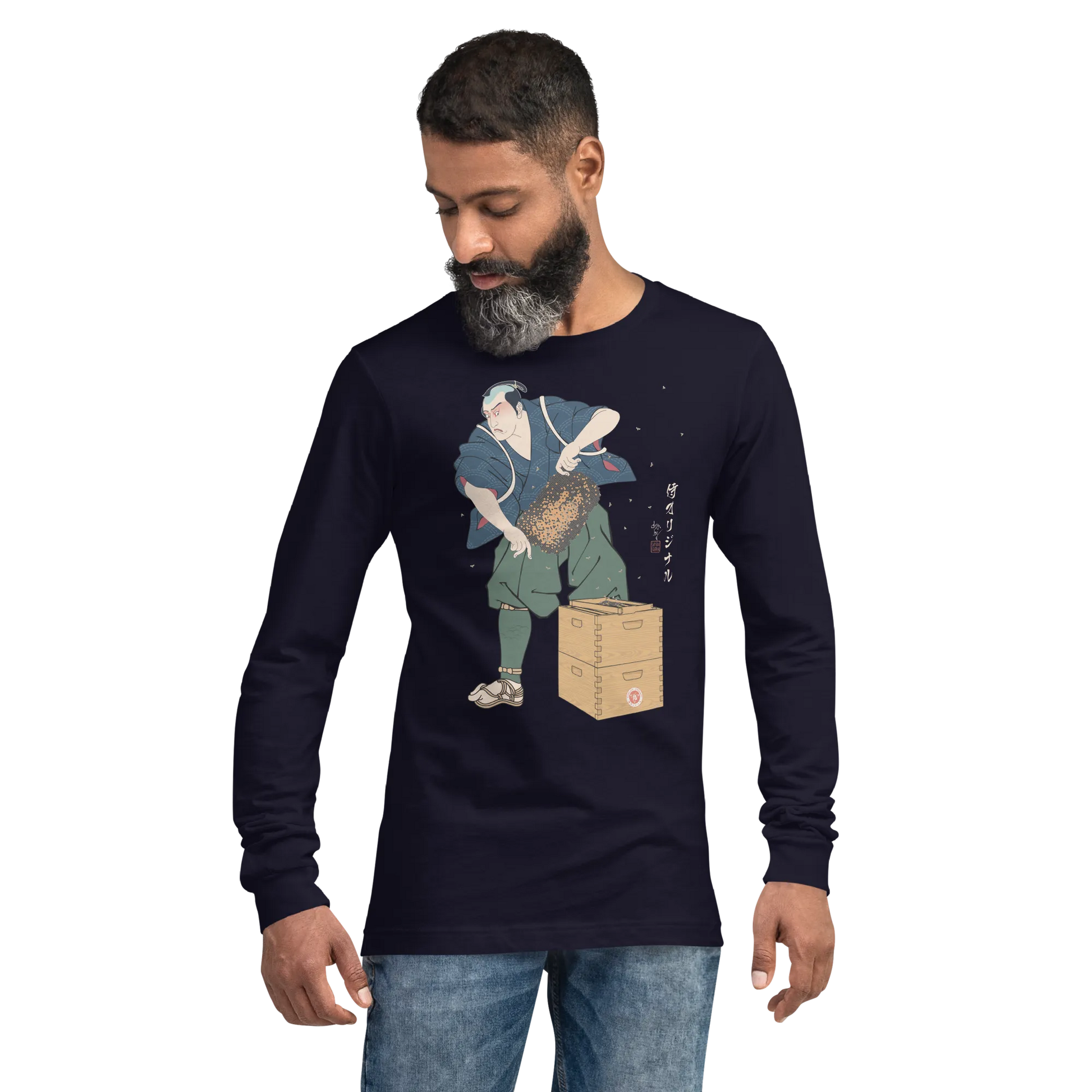 Samurai Beekeepers Ukiyo-e Unisex Long Sleeve Tee -