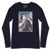 Samurai Harmonica Player Music Ukiyo-e Unisex Long Sleeve Tee - Navy / S