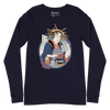 Geisha Barista Ukiyo-e Unisex Long Sleeve Tee - Navy / S