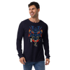 Samurai Mask with Fiery Eyes Ukiyo-e Unisex Long Sleeve Tee