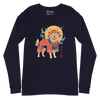 Golden Retriever Japanese Ukiyo-e Unisex Long Sleeve Tee - Navy / S