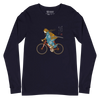 Onna Musha Riding Bicycle Japanese Ukiyo-e Unisex Long Sleeve Tee - Samurai Original