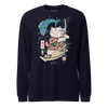 Samurai Cat Love Fish 2 Ukiyo-e Funny Unisex Long Sleeve Tee