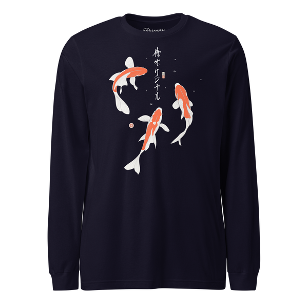 Koi Fish Japanese Ukiyo-e Unisex Long Sleeve Tee 2