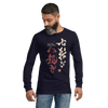 Fall Down Seven Times Stand Up Eight 2 Kanji Calligraphy Unisex Long Sleeve Tee