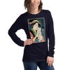 Geisha and Cat 1 Ukiyo-e Unisex Long Sleeve Tee