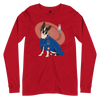 Boston Terrier Funny Dog Japanese Ukiyo-e Unisex Long Sleeve Tee 2 - Red / S