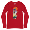 Halloween Samurai Skeleton Japanese Ukiyo-e Unisex Long Sleeve Tee - Red / S