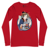 Geisha Barista Ukiyo-e Unisex Long Sleeve Tee - Red / S