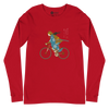 Onna Musha Riding Bicycle Japanese Ukiyo-e Unisex Long Sleeve Tee - Samurai Original