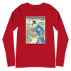 Geisha Gardening Japanese Ukiyo-e Unisex Long Sleeve Tee 3 - Red / S