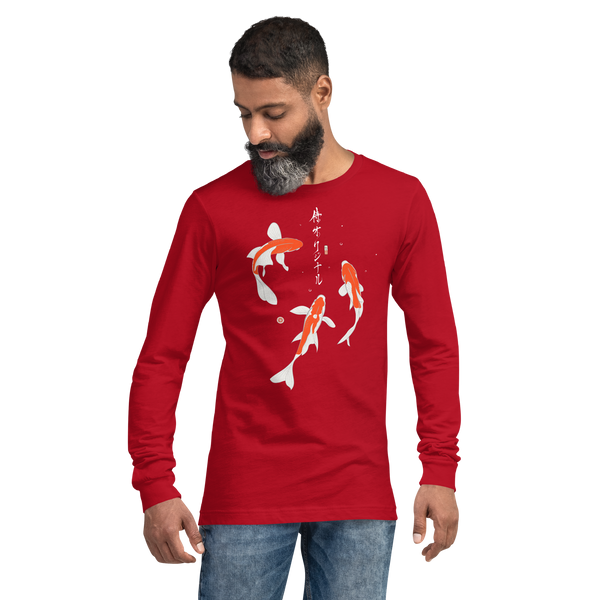 Koi Fish Japanese Ukiyo-e Unisex Long Sleeve Tee 2